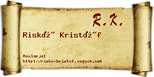 Riskó Kristóf névjegykártya