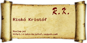 Riskó Kristóf névjegykártya